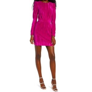 Saylor Tenley Long Sleeve Velvet Mini Dress Size Small